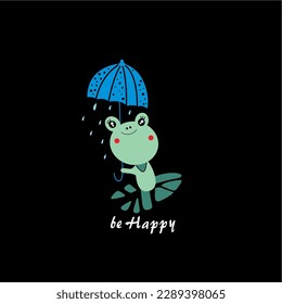 design graphic frogs are very happy when it rains