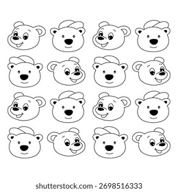 design graphic full baground bear black line vector