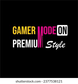 design graphic  gamer mode on vector