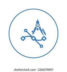 Icono de herramienta geométrica de diseño | Icono de versión circular |