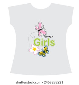 design graphic GIRL AND BUTTERFLY VECTOR ART