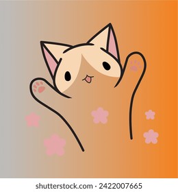 design graphic happy cat vector art