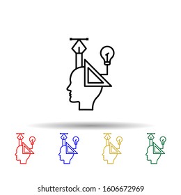 Design, graphic, head multi color style icon. Simple thin line, outline vector of creative thinking icons for ui and ux, website or mobile application