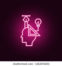 Design, graphic, head neon icon. Elements of Creative thinking set. Simple icon for websites, web design, mobile app, info graphics