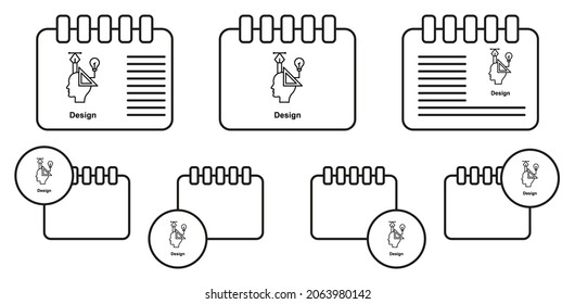 Diseño, gráfico, icono del vector de cabeza en la ilustración del conjunto de calénder para ui y ux, sitio web o aplicación móvil