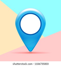 design graphic image of pointer icon on pink and blue background