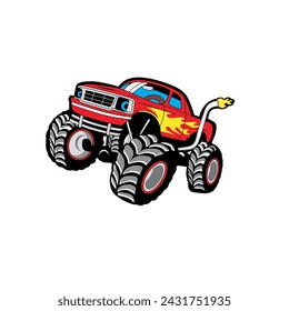 design graphic monster truck vector