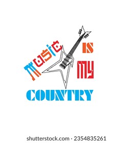 design graphic music is my country vector