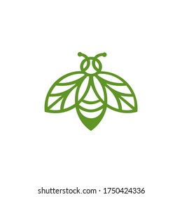 design graphic natural element simple leaf organic food bee honey logo background