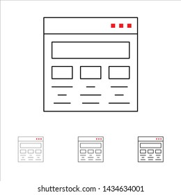 Design, Graphic, Graphic Design, Paint, Web Bold and thin black line icon set