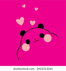 design graphic panda cute and love vector art