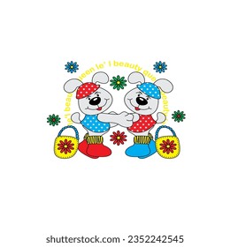 design graphic rabbit enjoy vector