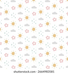 design grafik regen sommer blumenvektor
