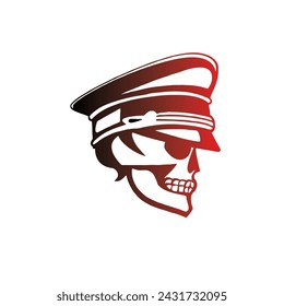 design graphic skull wearing a police hat vector