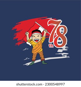 gráfico de diseño el tema de la independencia del vector de la república de Indonesia