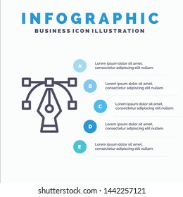 Design, Graphic, Tool Line icon with 5 steps presentation infographics Background