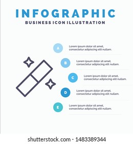 Design, Graphic, Tool Line icon with 5 steps presentation infographics Background