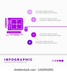 design, Graphic, Tool, Software, web Designing Infographics Template for Website and Presentation. GLyph Purple icon infographic style vector illustration.