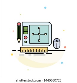 design, Graphic, Tool, Software, web Designing Flat Color Icon Vector