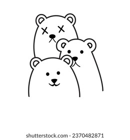 diseño gráfico trío arte vectorial de oso