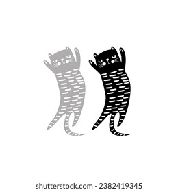 design graphic twins cat vector art