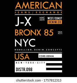 Design graphic vector Bronx typography for t-shirt