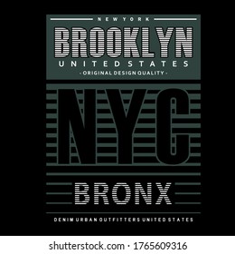 Design graphic vector Brooklyn  typography for t-shirt