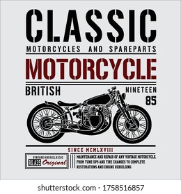 diseño de motocicleta clásica vectorial gráfico para camiseta