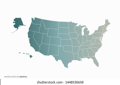 design graphic vector map of usa.
united states map. U.S. map.