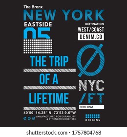 Design graphic vector NYC typography for t-shirt