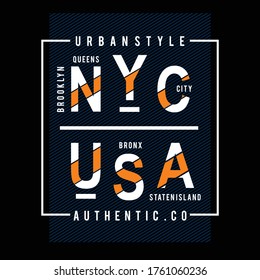 Design graphic vector NYC typography for t-shirt