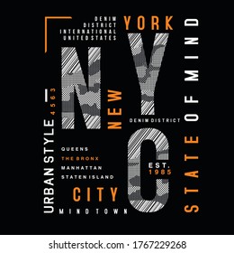 Design graphic vector nyc typography for t-shirt