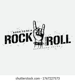 Design-Grafik-Vektorrock und -rolle für T-Shirt