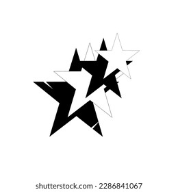 DISEÑAR LA ESTRELLA VECTOR GRÁFICO EN BLANCO Y NEGRO