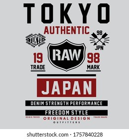 Design graphic vector typography japan authentic for t-shirt