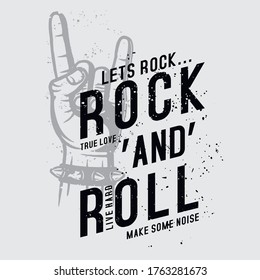 Design graphic vector typography rock and roll for t-shirt