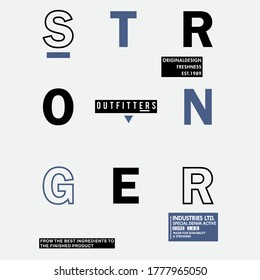 Design graphic vector typography stronger for t-shirt