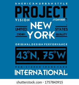 Diseño de la tipografía vectorial gráfica superior Nueva York para camisetas