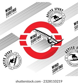 design graphic wind surfing vector