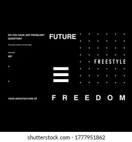 Design grapic vector typograpy freedom for t-shirt