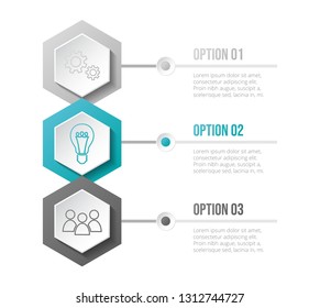 Design of gray company infographic with icons. Vector