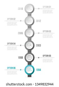 Design of gray company infographic with icons. Vector