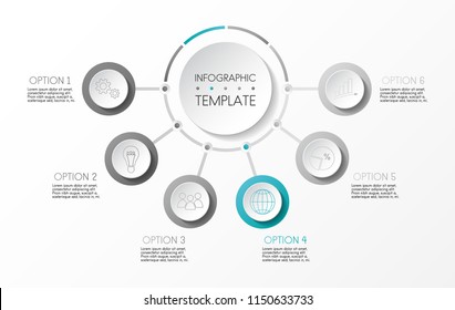 Design of gray infographic with icons. Vector.