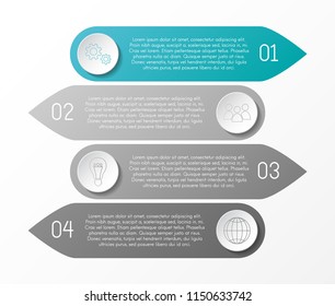 Design of gray infographic with icons. Vector.