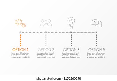 Design of gray infographic with icons. Vector.