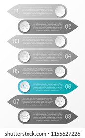Design of gray infographic with icons. Vector.