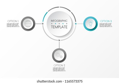 Design of gray infographic with icons. Vector.