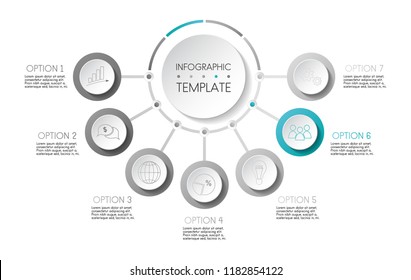 Design of gray infographic with icons. Vector.