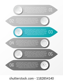 Design of gray infographic with icons. Vector.