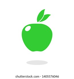 Design of green apple flat icon